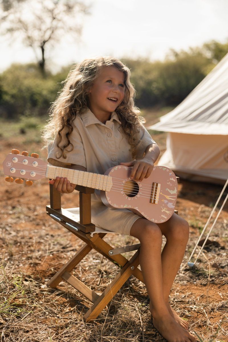 Holzgitarre rosa Safari Friends - Little Dutch