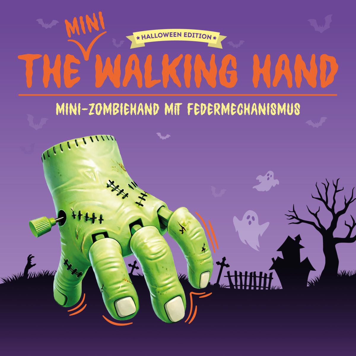 Mini-Zombiehand mit Federmechanismus Halloween - Legami