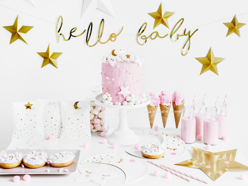 Girlande Little Star "Hello Baby" gold - Party Deco