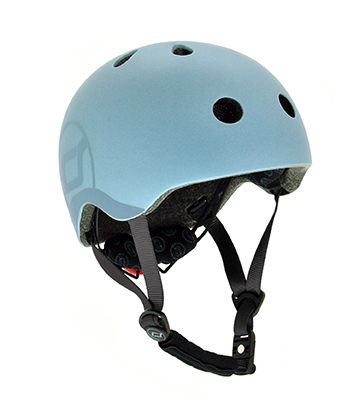 Kinderhelm S-M steel - blau (51-55cm) - Scoot and Ride