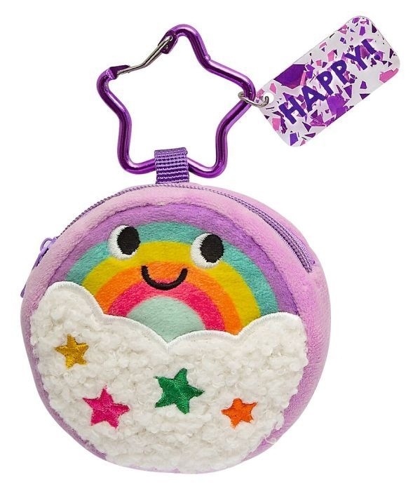 Happy Day Plüsch-Täschchen mit Karabiner (versch. Designs, 1 Stück)