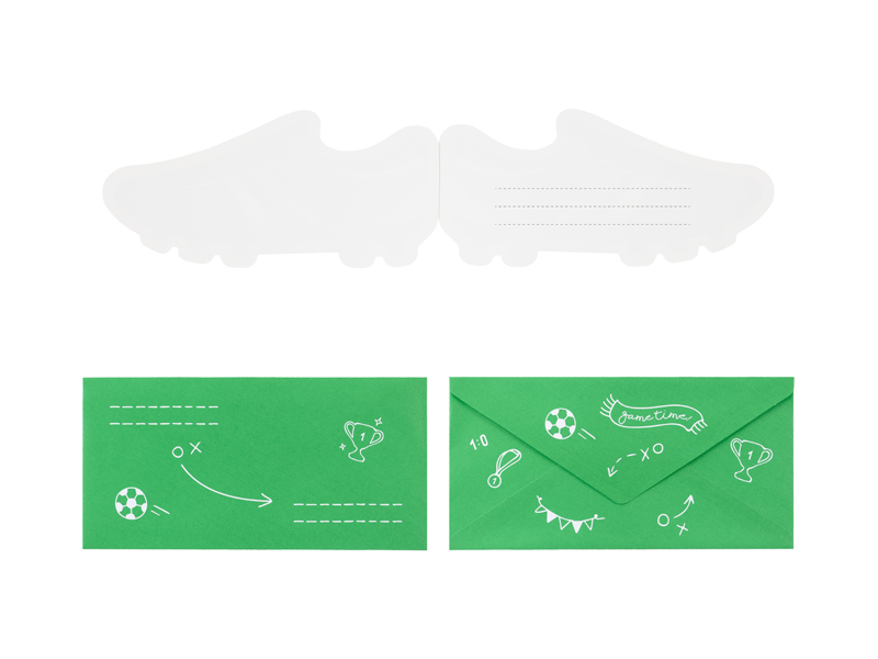 Einladungen Fußball-Schuhe (6 Stk.) - Party Deco