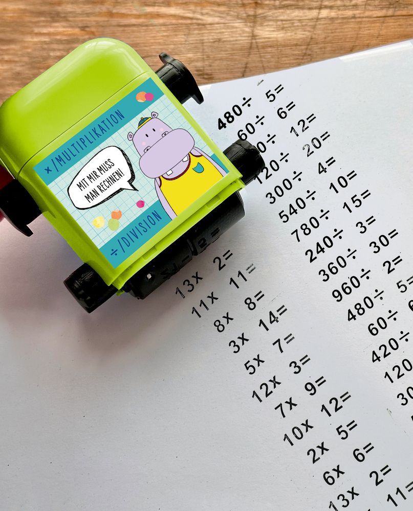 Rechen-Roll-Stempel - Division & Multiplikation - Bunte Geschenke