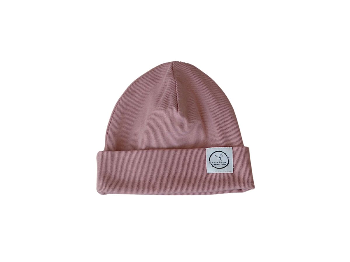 Beanie rosefarben GOTS - ab 46 cm