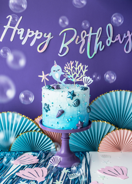 Caketopper Narwal - Meereswelt (4-teilig) - Party Deco