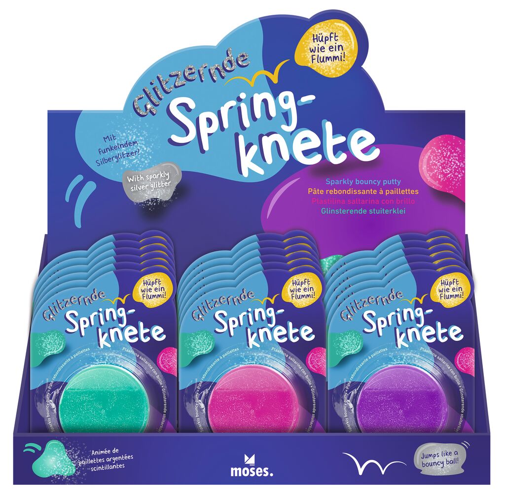 Glitzernde Springknete (1 Stück, verschiedene Farben, ) - Moses