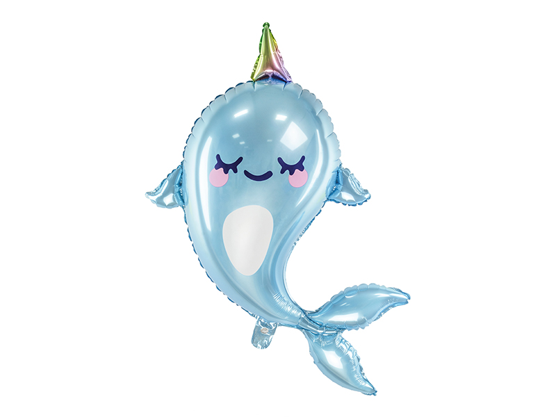 Folienballon Narwal, 53x87cm - Party Deco