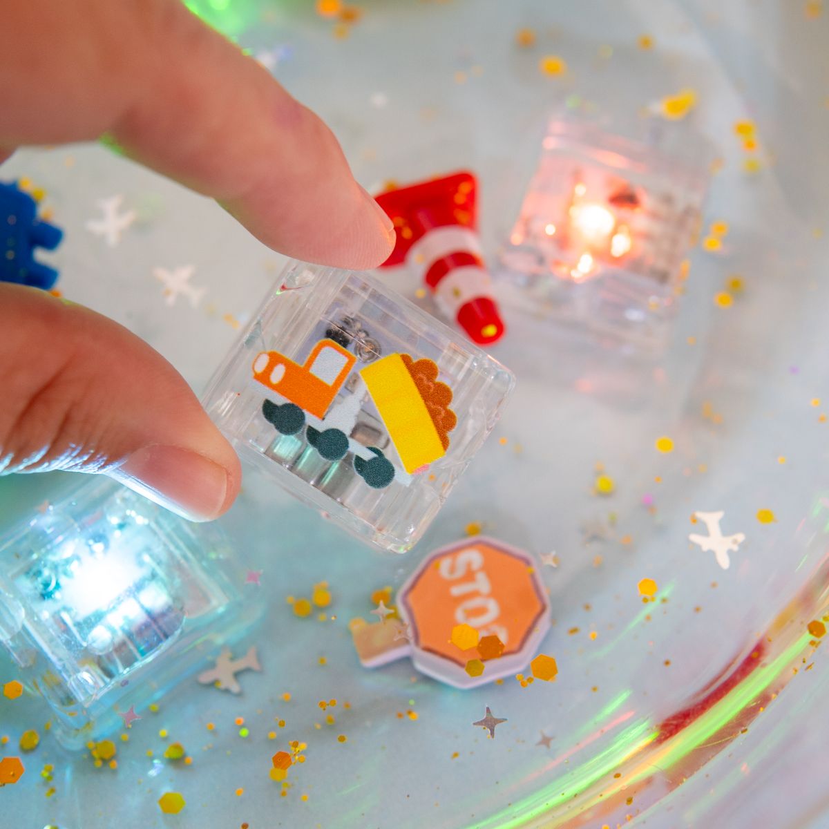 Glo Pals Leuchtende Badewürfel Awesome Autos (6er Set)