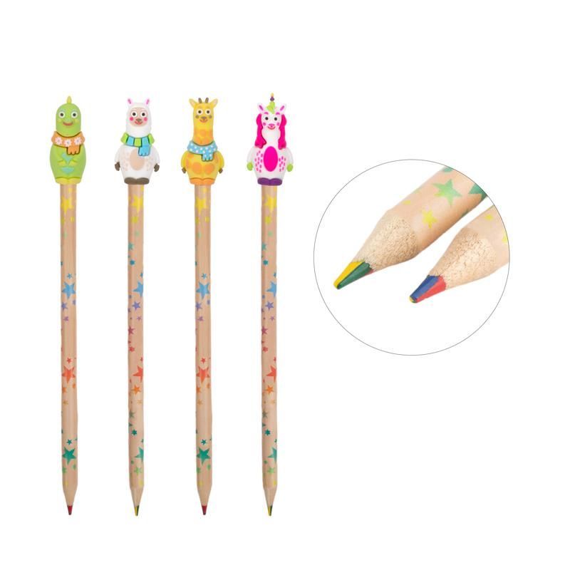 Vierfarbstift Regenbogen mit Topper (1 Stück, verschiedene Designs)