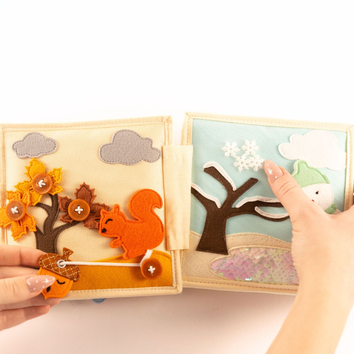 Mini Quiet Book Schneeflocke bis Sonnenschein – Was zieh ich an? (ab 2 Jahre) - Jolly Designs