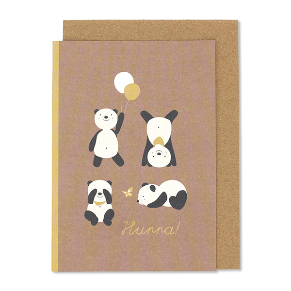 Klappkarte Pandas sugar “Hurra!” - Ava & Yves