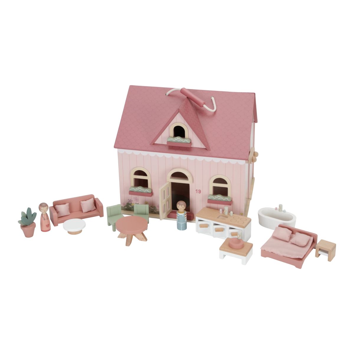 Tragbares Holzpuppenhaus - Little Dutch