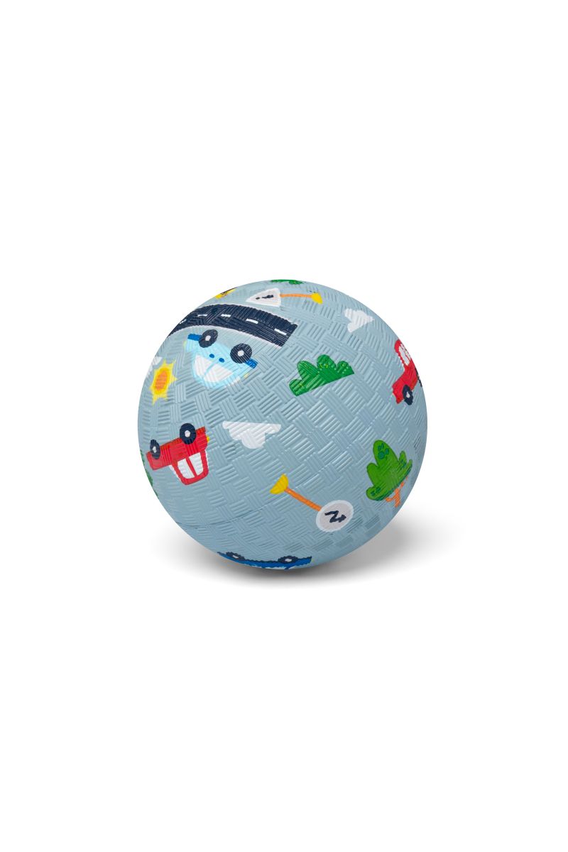 Kinder Spielball Naturkautschuk 13cm Fahrzeuge hellblau -Little L