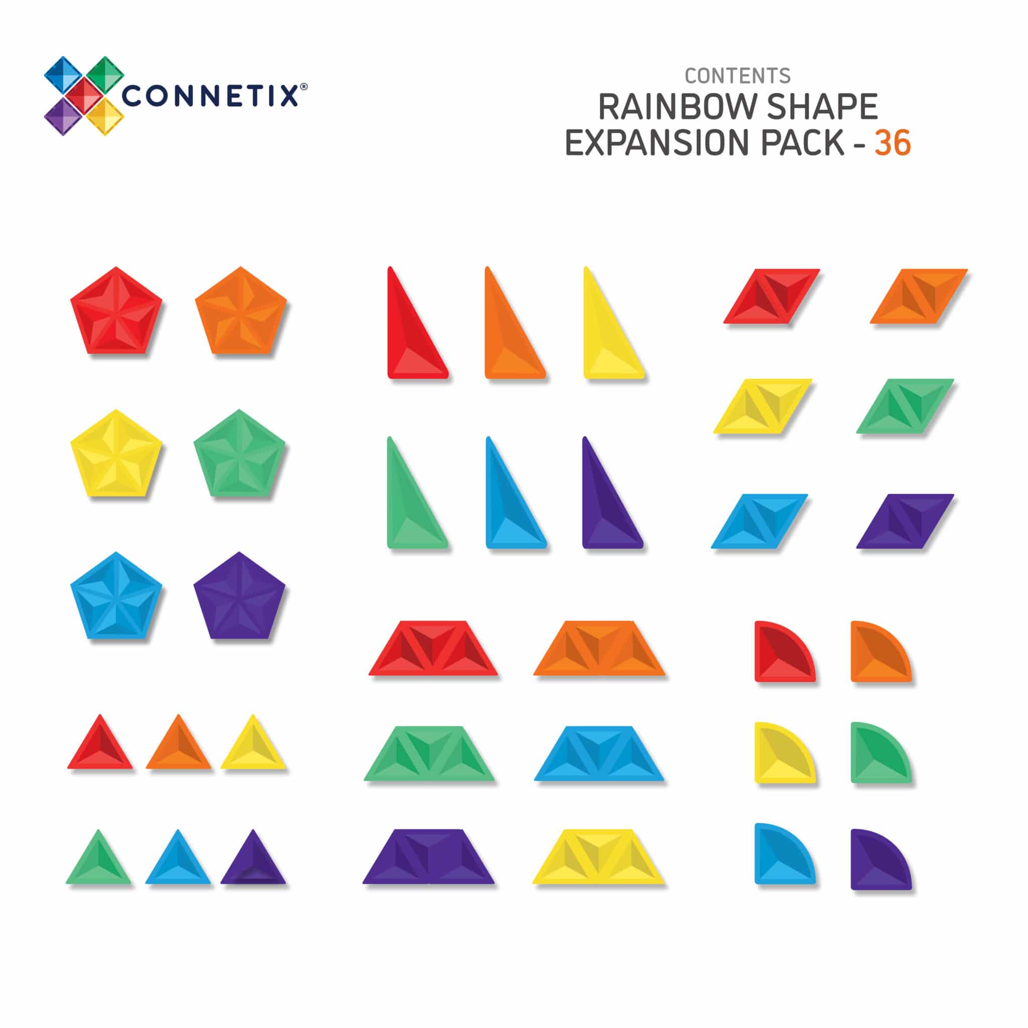 CONNETIX RAINBOW Shape Expansion Pack Magnetbausteine 36-teilig