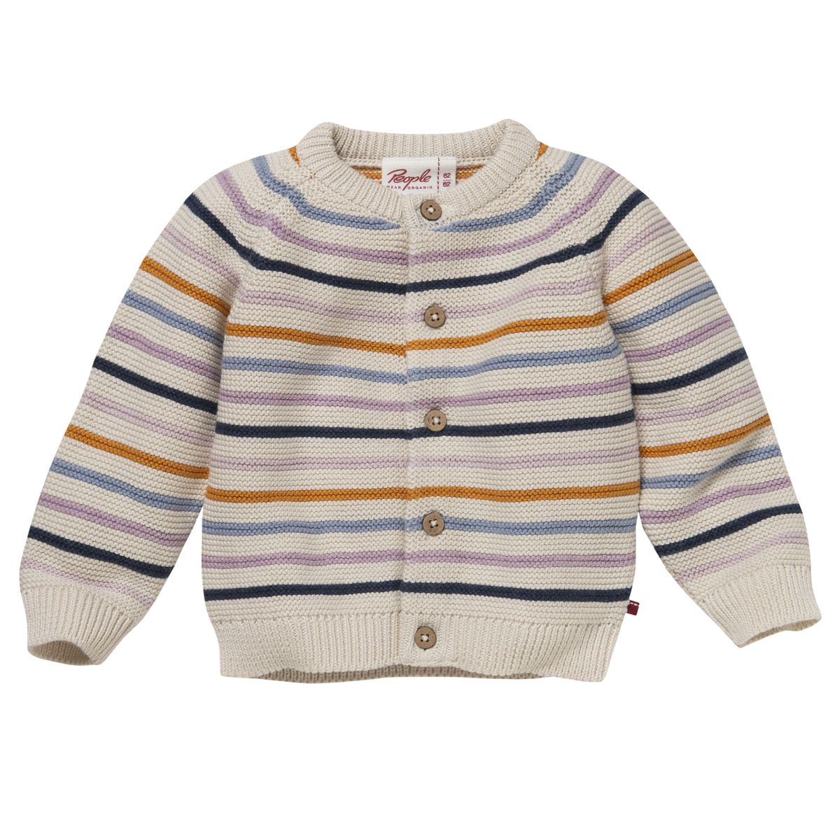 Strickjacke geringelt GOTS - 62/68