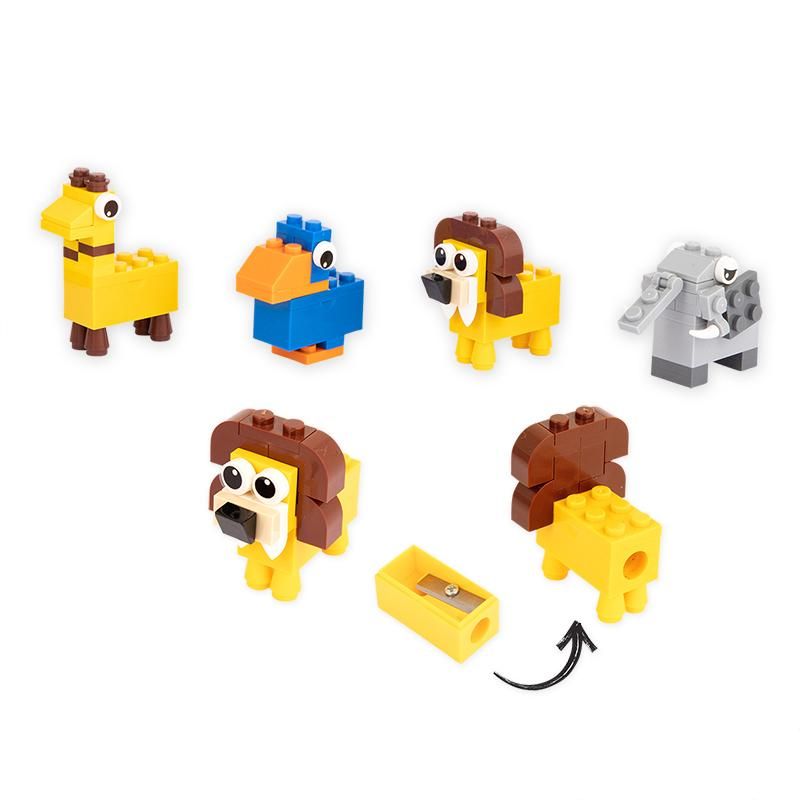 Dschungeltiere Spitzer Mini-Baustein-Set (unterschiedliche Designs, 1 Stück)