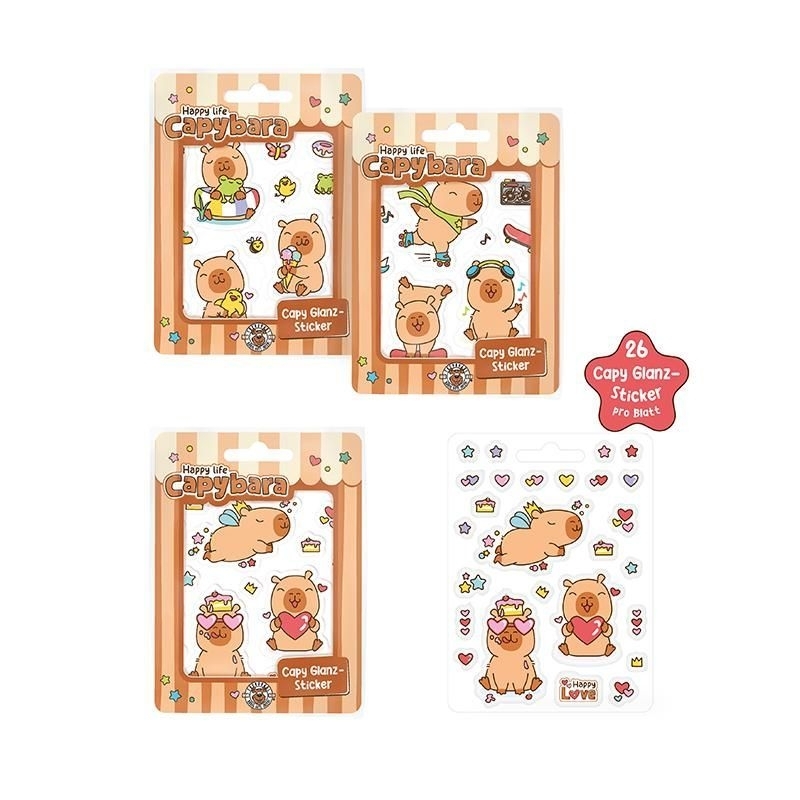 Capybara STICKER-SET 26-TEILIG (unterschiedliche Designs, 1 Stück)