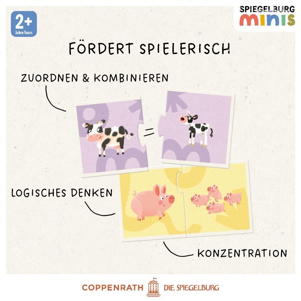 Puzzle-Set: Wer gehört zu wem (7 x 2 Teile) - Spiegelburg minis
