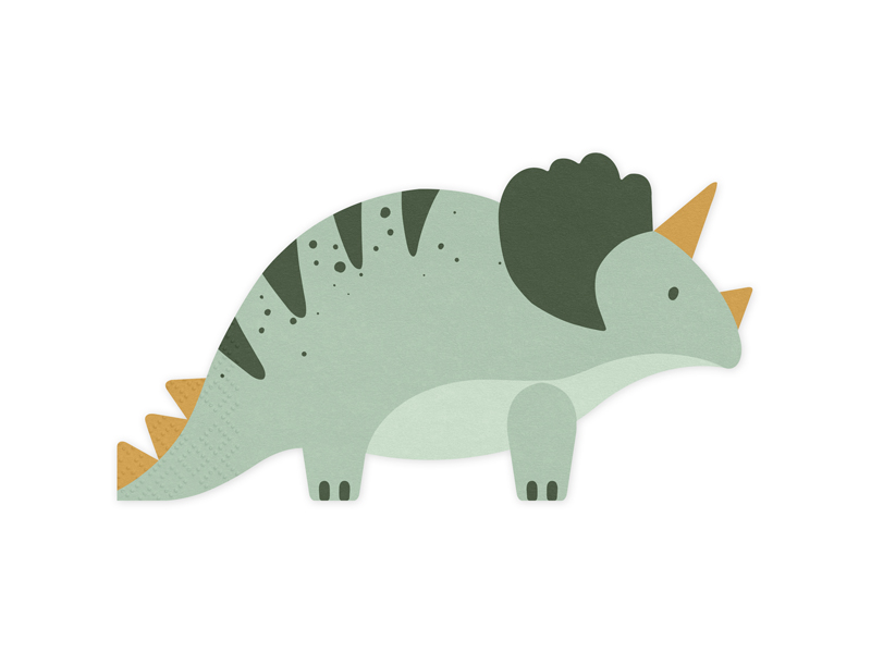 Servietten Triceratops Dinosaurier (12 Stk.) - Party Deco