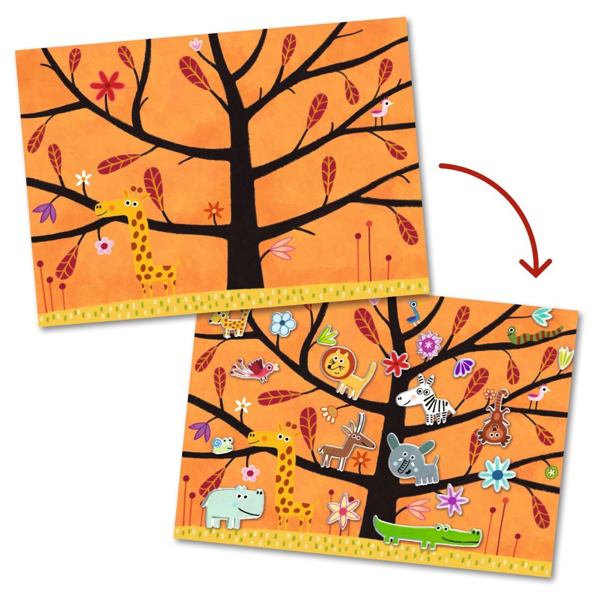 Sticker: Tiere auf dem Baum - Djeco