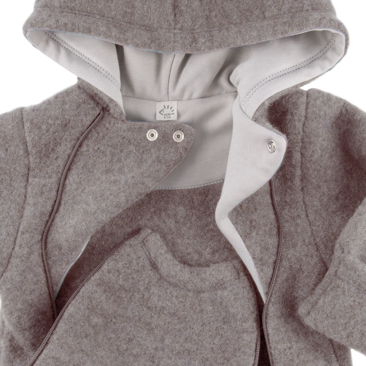Baby Overall Wollfleece  sand mel. Gr. 50-56