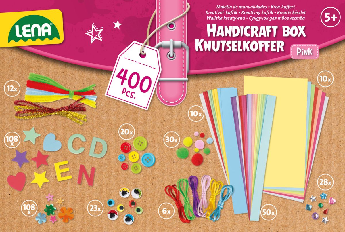 LENA Bastelkoffer pink (400 Teile)