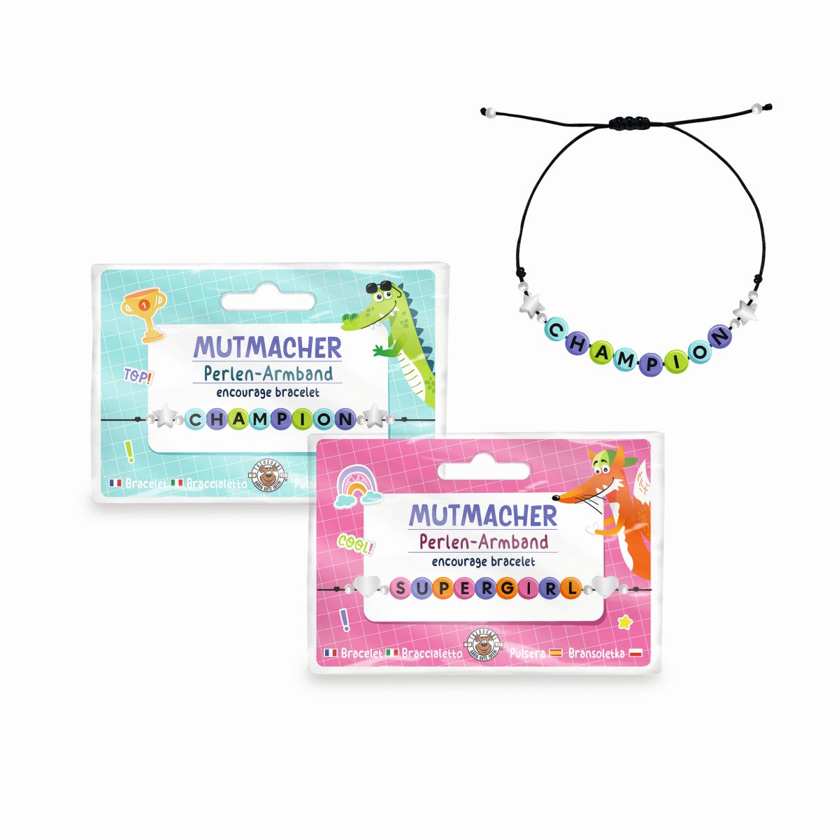 ABC Perlenarmband - Mutmacher (unterschiedliche Designs, 1 Stück)