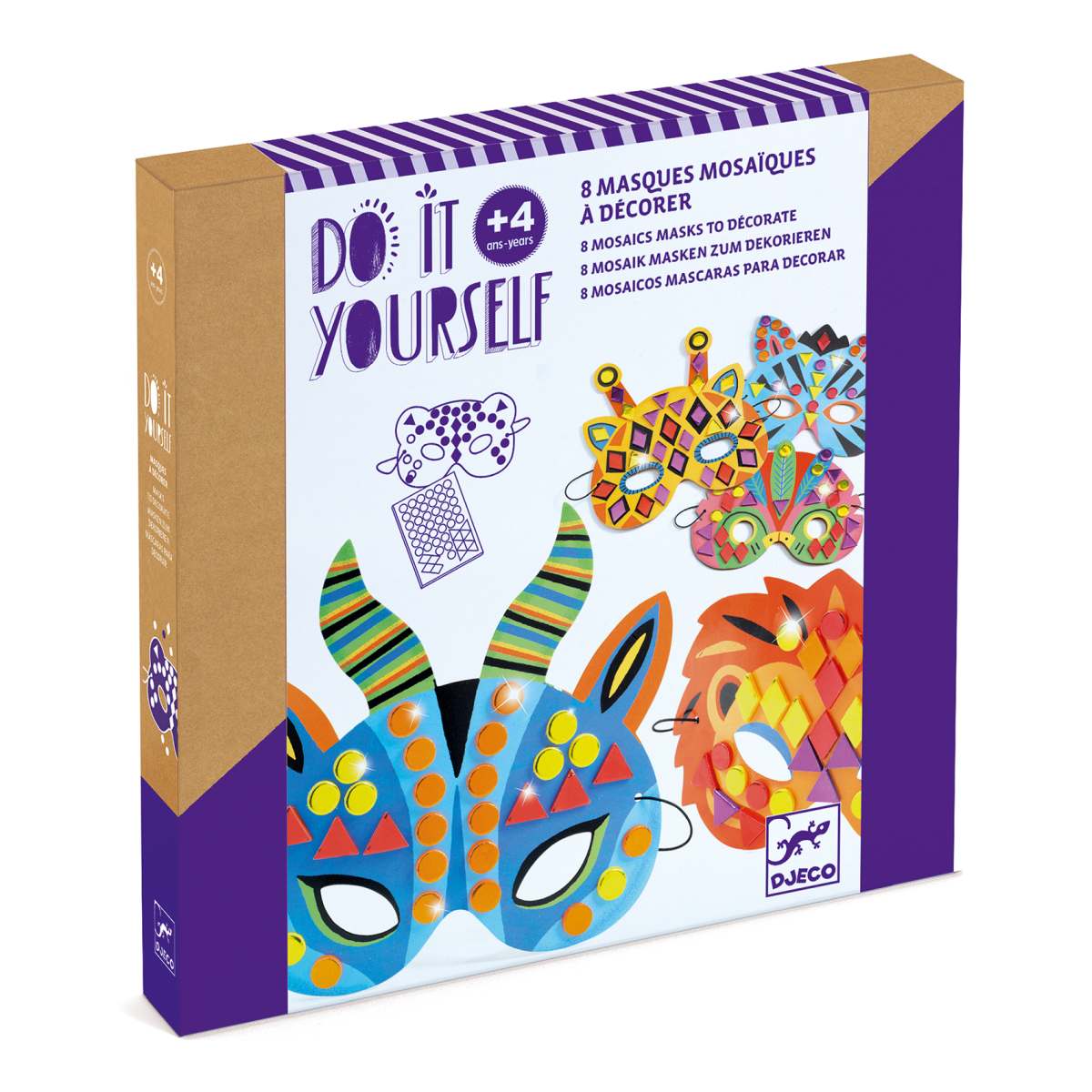 DIY Mosaik-Masken Dschungeltiere - DJECO