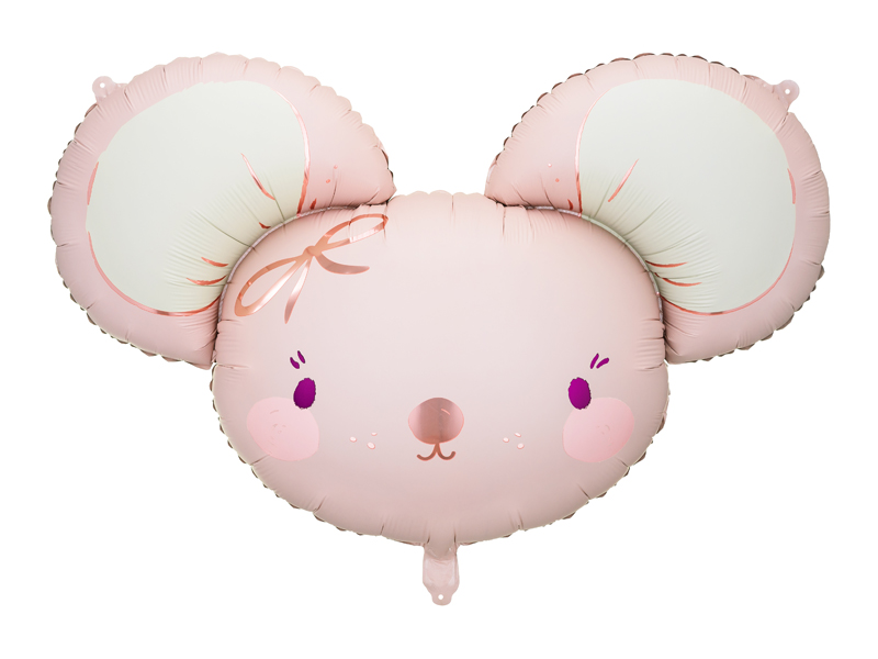 Folienballon Maus, 96x64 cm, hellrosa - Party Deco
