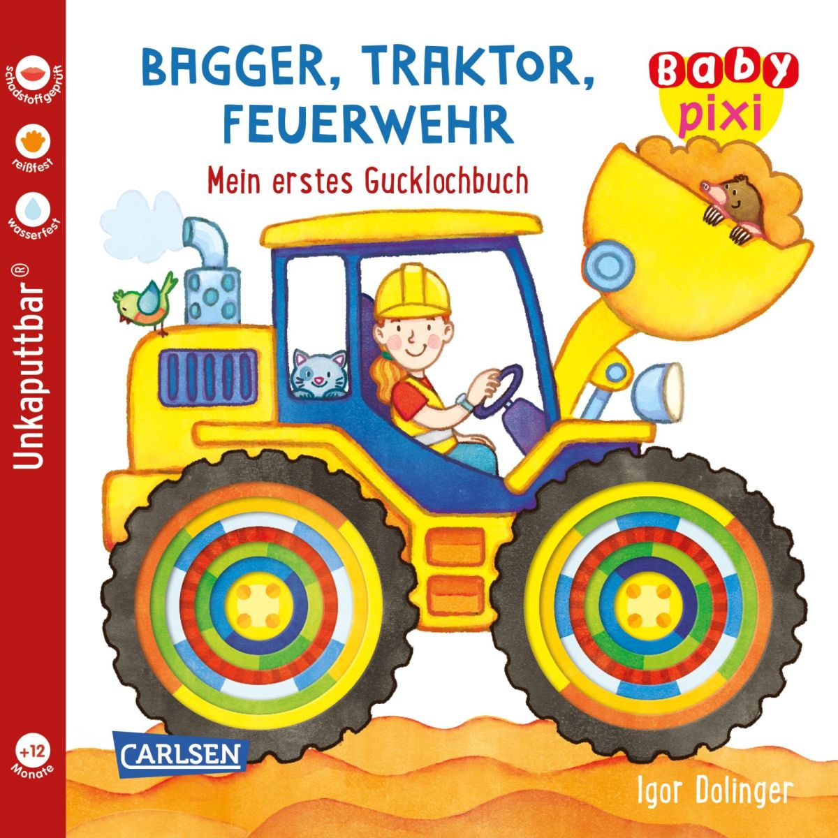 Baby Pixi Band 115 Bagger, Traktor, Feuerwehr - Mein erstes Gucklochbuch 12M+