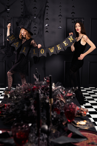 Banner Halloween, schwarz 175cm - Party Deco