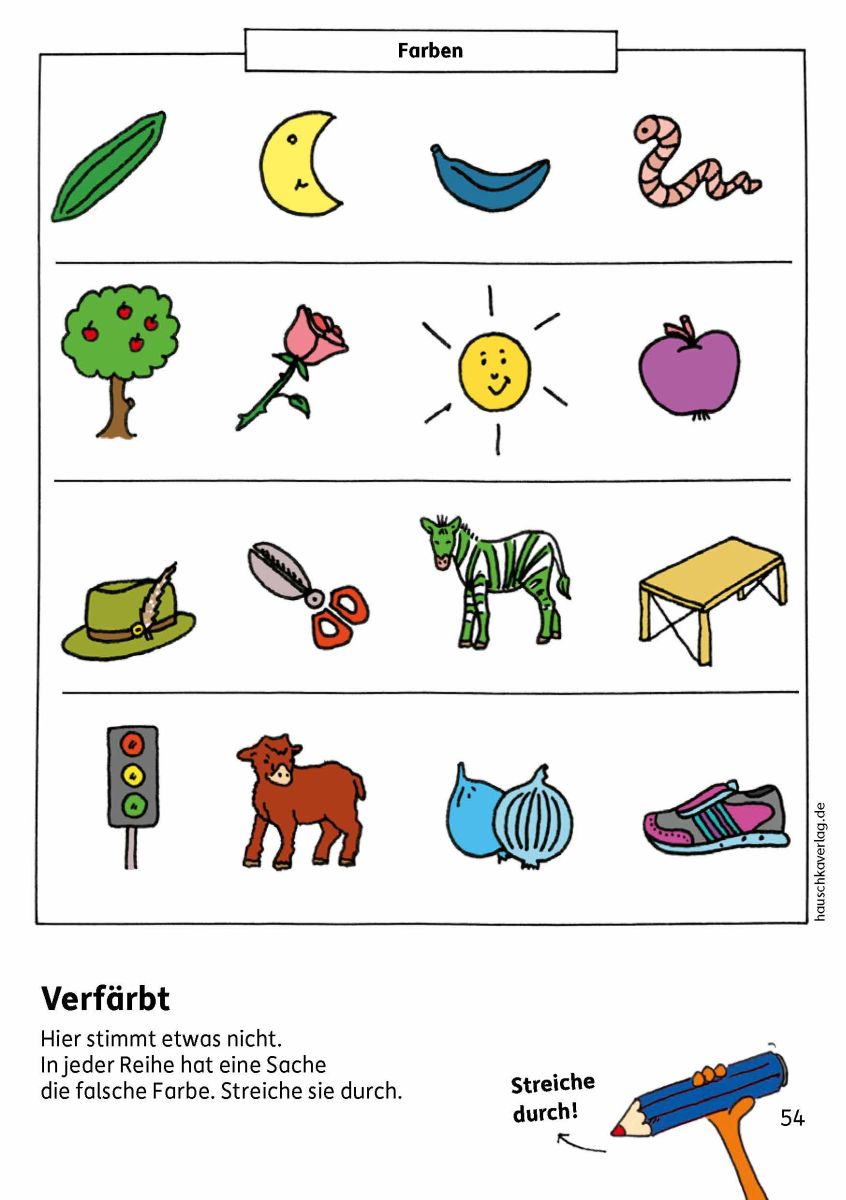 Kindergartenblock - Formen, Farben, Fehler finden - Hauschka Verlag 4+