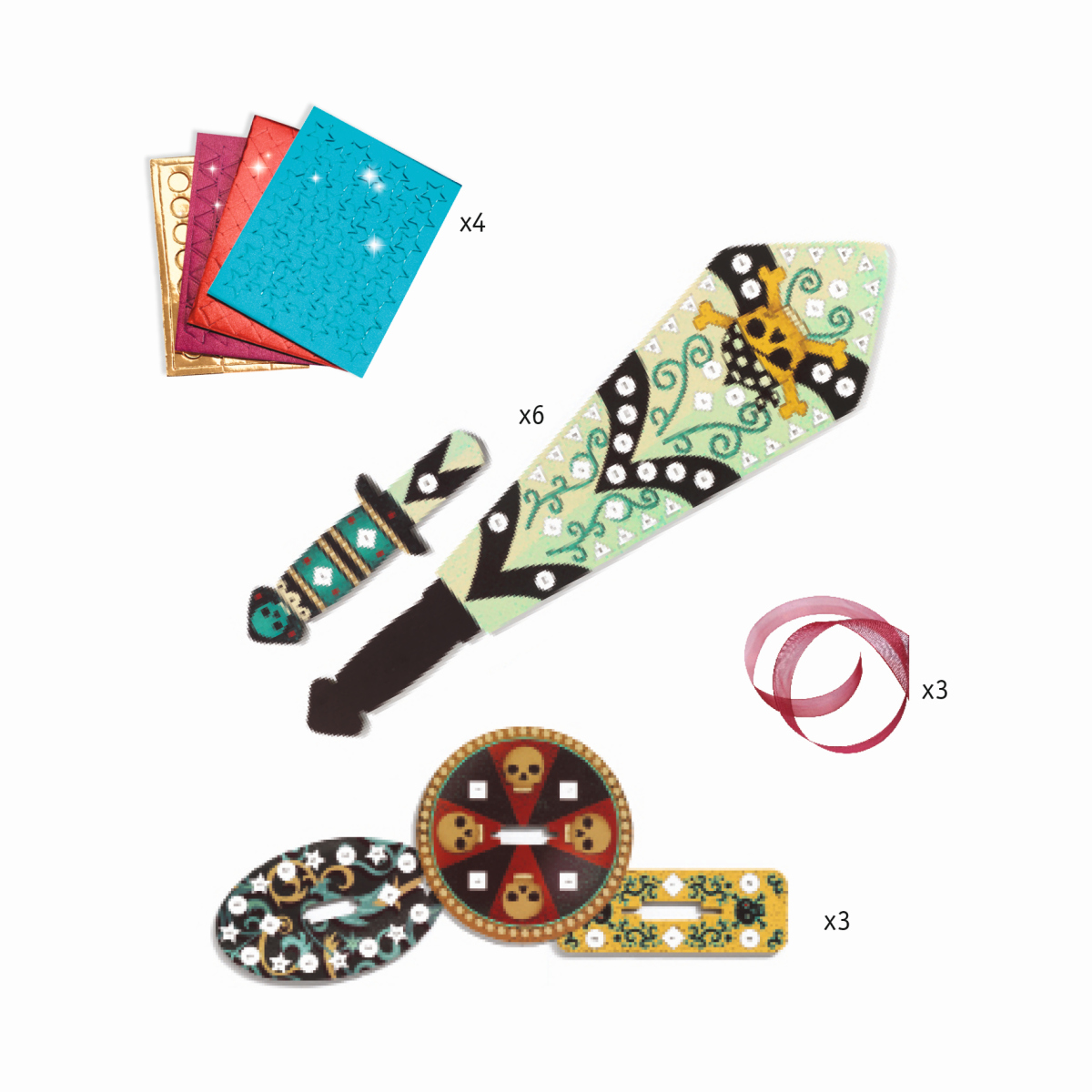 DIY Mosaik- Piratenschwerter Wie ein Pirat - DJECO