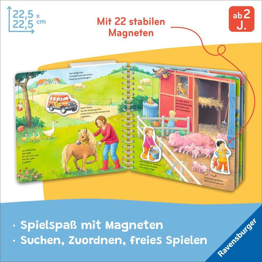 Mein großes Magnetbuch - Was gehört wohin? Auf dem Bauernhof