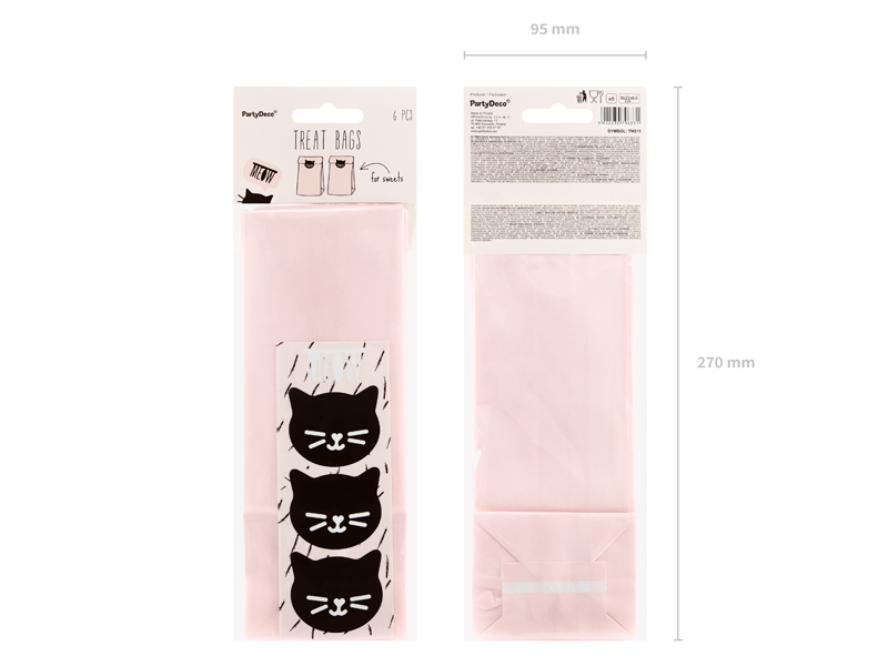 Partytüten Katzen, 18 cm (6 Stk.) - Party Deco