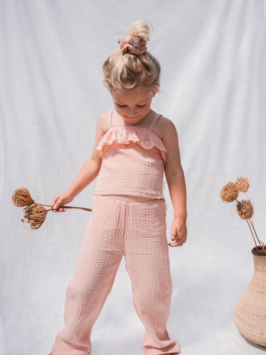 Trägershirt Musselin Flower Pink - Little Dutch