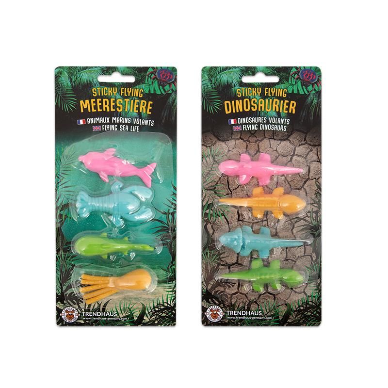 RETTE SICH… Sticky Flying Dinos & Meerestiere (4er-Set)