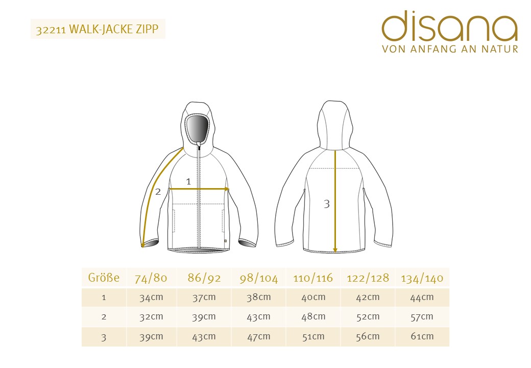 Disana Walkjacke Zipp grau Gr. 110-116