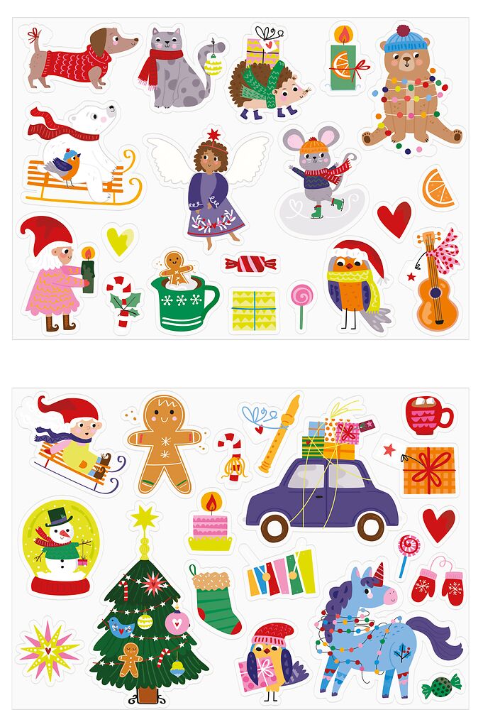 Nachtleuchtendes Fenstersticker-Set Weihnachten