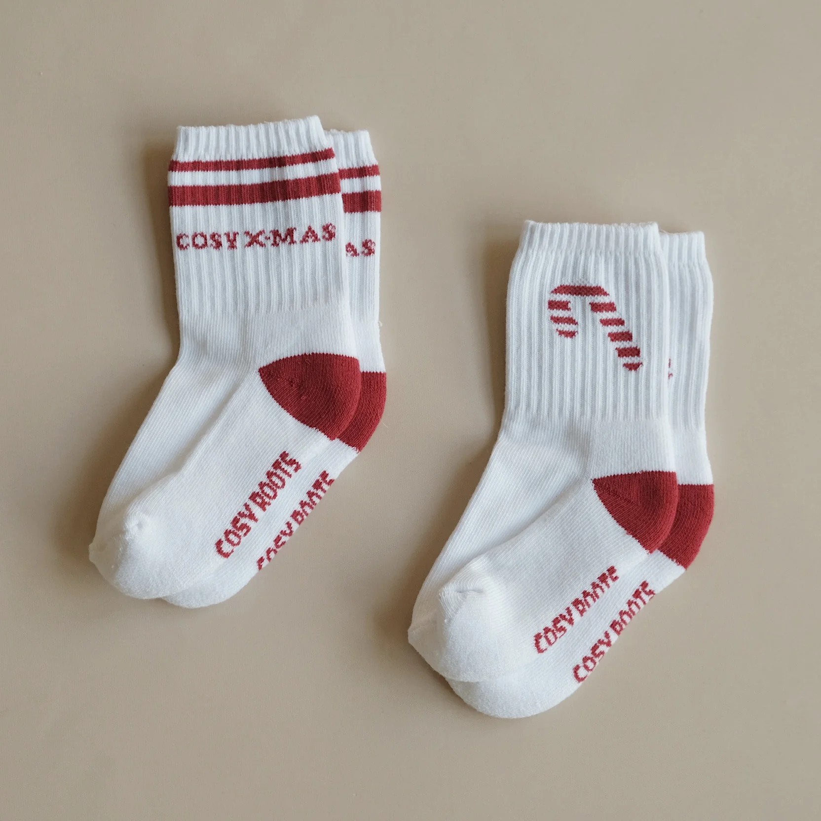 Socken Christmas weiß/rot GOTS - 1-2 J.