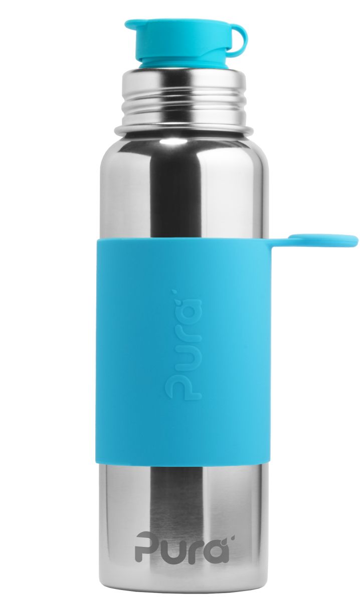 Pura Sport Flasche 850ml mit Sleeve aqua