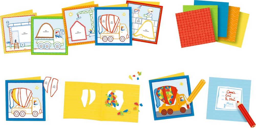 Mein 1. Bastelset: Schnipsel-Kunst - Baustelle (Mini-Künstler)